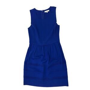 Madewell Royal Blue Stretch Knit Sleeveless Raw Edge Sheath Dress Size S